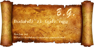 Budaházi Gyöngy névjegykártya